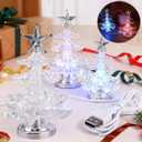 Angoily 3pcs Led Night Light Christmas Tree Acrylic Desk Tree Lamp RGB Home Decorative Night Lamp for Boys and Girls Bedroom Office