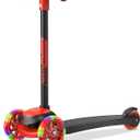 3 Wheel Scooter for Kids, Smooth Light Up LED Front Wheels, Wide Anti Slip Deck, Rear Foot Brake, Easy Lean to Steer Maneuvering, Indoor & Outdoor Ride On Toys for Ages 2 Up