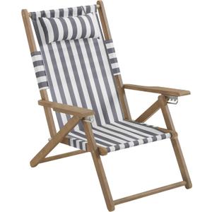 Lavish Home Beach Chair - Outdoor Weather-Resistant Wood Folding Chair with Backpack Straps - 4-Position Reclining Seat - Beach Essentials (Gray), Adult