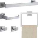 JOPOFI 5 Piece Bathroom Towel Bar Set - SUS304 Stainless Steel Bath Towel Holder, 15.7 Inch Towel Racks for Bathroom Wall Mounted, Bathroom Hardware Accessories Set - Brushed Nickel