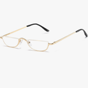 Half Moon Reading Glasses Half Frame Semi Rimless Metal Strong Eyewear Spring Hinge Clear Lens Lightweight Fashion Computer Readers for Men Women