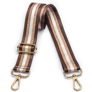 Purse Straps Replacement Crossbody Bag Strap for Purses Adjustable Wide Shoulder Straps for Women Handbags (Coffee Gold Thread)