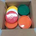 Carlisle FoodService Products Stor N' Pour Bottle Caps Lids with Stacking Ridge for Bar, Kitchen, And Restaurants, Plastic, 3.5 Diameter, Assorted, (Pack of 12)