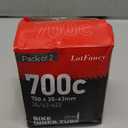 LotFancy 700C Bike Tubes, 2Pcs 700x35/43c Road Bike Tube (35/43-622),700x35C 700x38C 700x40C 700x42C 700x43C Bicycle Tire Tubes, 40-622 28" x 1-5/8 x 1 1/2 Tube