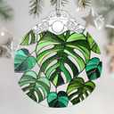 Christmas Ornaments: Stained Glass Ornament, Christmas Tree Ornament, Hanging Ornaments for Home Decor & Xmas Tree Decorations  Exquisite Holiday Decor, Gifts & Holiday Present - Monstera