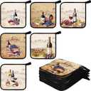 Bencailor 12 Pcs Pot Holders with Pocket Kitchen Hot Potholders Hot Pad Oven Mitts Cookie Bag Oven Gloves for Kitchen Gift Baking Cooking(Red and Purple,Wine)