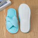 Enteer Women's Corduroy Bow Memory Foam Slippers, Open Toe Cross Band Non-Slip Indoor Outdoor House Slippers