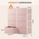 Sweetcrispy 8 Drawer Fabric Dresser for Bedroom, Tall Dresser, Pink | Sturdy Chest of Drawers, Steel Frame and Wooden Top, Closet Living Room Storage Organizer with Easy Pull Handles, 11.8"D x 30.9"W x 36.4"H