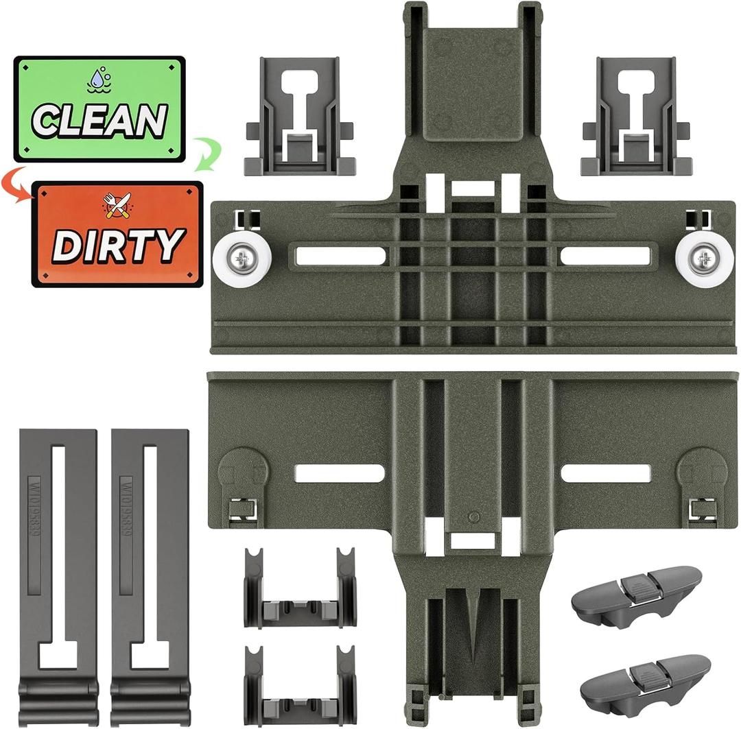 UPGRADED W10350376 W10350374 Dishwasher Top Rack Parts For Kenmore Dishwasher Parts,W10195840 W10712394 KUDS35FXSS5 Dishwasher Upper Rack For Kitchenaid Whirlpool Kenmore Dishwasher Top Rack Parts (11 pack)