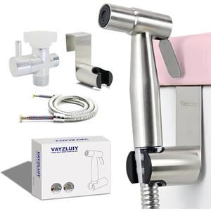Handheld Bidet Sprayer for Toilet 2 PCS  Bidets for Existing Toilets Adjustable Water Pressure with Bidet Hose for Feminine Wash, Stainless Steel Muslim Shower Jet Spray for Toilet