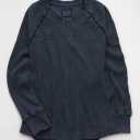 AE Big Hug Notch Neck Waffle Sweatshirt M