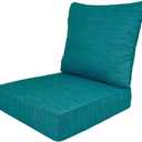 Deep Seat Outdoor Cushion,Water-Resistant,24x22x5, Peacock Blue | Patio Chair Cushion for Sofa&Couch&Loveseat,UV&Fade-Resistant,Removable Cover&Tie,Thick Foam,For Lawn&Yard&Garden,Set of 1