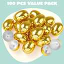 JOYIN 36Pcs Gold Easter Eggs, 2.3" Metallic Plastic Empty Eggs Fillable for Easter Hunt Supplies, Basket Stuffers, Toys Filling Treats, Party Favor