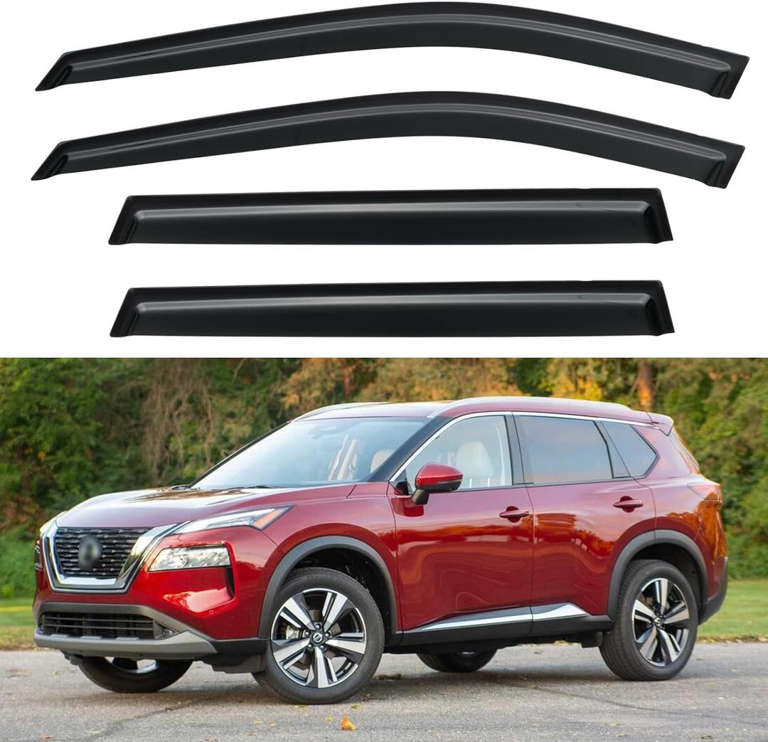 Window Visors Rain Guards for 2021-2026 Nissan Rogue, Out-Channel Window Vent Wind Deflectors Visors Shades for 21-26 Rogue (Not for Nissan Rogue Sport & Select)