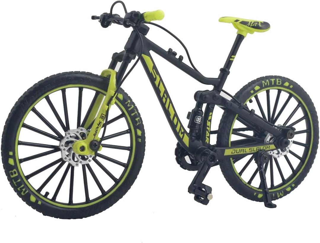 Ailejia Mountain Bike Toy Mini Cake Topper Dirt MTB Bicycle Ornament Vehicles Model Cake Toppers Road Model Downhill Bikes BMX Decoration Crafts for Home (Black Green)