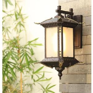 Asian Pagoda Style Outdoor Wall Lantern, Waterproof Bronze Finish Exterior Sconce Light with Gold Accents, Metal & Glass E27 Base for Porch, Garden, Patio, Courtyard, Temple, Entryway(Bulb Included), One Size