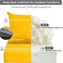 IPYNBAP Outdoor Cushions for Patio Furniture,Outdoor Seat Cushion Set 24 x 24 x 5.75 Inch,Waterproof & Fade Resistant Outdoor Chair Cushions,Deep Patio Chair Cushion with Removable Cover,Yellow