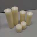 MTLEE 6 Pcs Pillar Candles 3 Set 2 in x 3, 6, 8 Inch Smokeless Dripless Unscented Pillar Candles Long Clean Burning Wax for Wedding Dinner Party Spa Emergency Ceremony Home Decor (Ivory White)