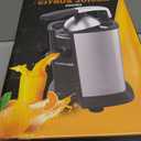 Electric Orange Juicer, Citrus Juicer Squeezer with 2 Cones and Soft Grip Handle for Effortless Juicing, Stainless Steel Quiet Orange Juice Extractor Machines for Lime Grapefruit Lemon (Black)