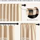 PONY DANCE Beige 100% Blackout Curtains 96 Inches Long for Bedroom, Thermal Insulated Full Light Blocking Window Drapes with Black Back for Living Room/Girls Dorm/Nursery, 2 Panels Set, 52Wx96L