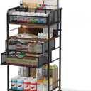 Art cart, 5 Tier Rolling Cart - Utility Cart with Storage Drawer and Wheels, Versatile Art & Craft Organizer for Home, Office, or Studio Ideal for Storing Brushes, Paints