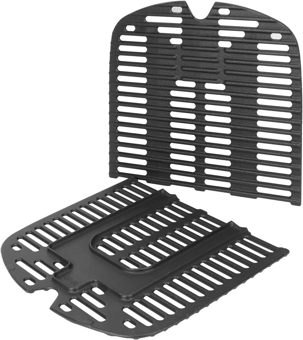 Cast Iron Grill Grates for Weber Traveler Gas Grill, 9010001 Model, Cooking Griddle Replacement Part for Weber Traveler Grill Cover, 2PCS