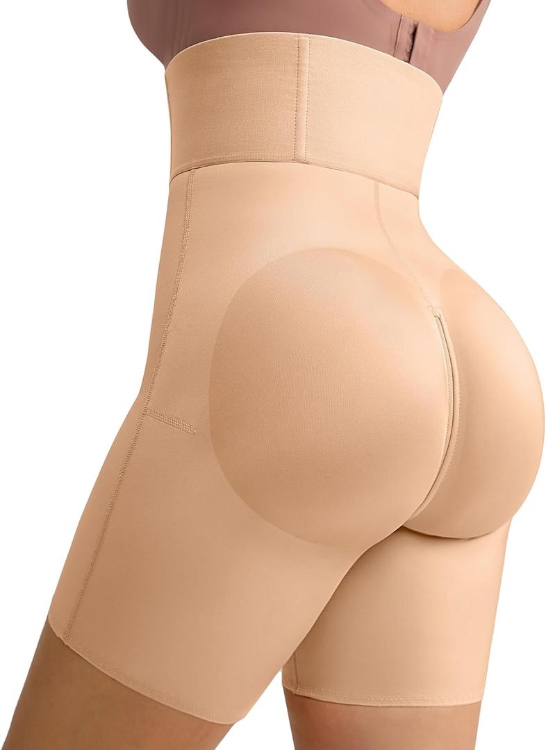 FeelinGirl Shapewear Tummy Control Faja Shorts Slimmer Womens High Waist Zipper Crotch Body Shaper Panties, XXL