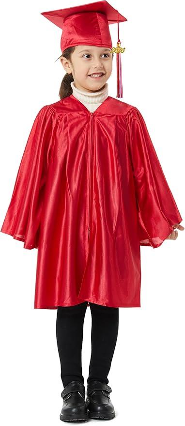 GRADFTY Preschool and Kindergarten Graduation Cap Gown with 2026 Tassel (Red), 36, 