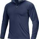 Boladeci Men's UPF 50+ Sun Shirts 1/4 Zip Long Sleeve SPF UV Protection Lightweight Quick Dry Quarter Zip Golf Shirts (X-Large, Navy)