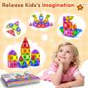 60PCS Mini Magnetic Tiles for Kids Ages 3-5 4-8 with Iron Box Travel Magnet Building Kids Toys for 3 4 5 6 7 8 Year Old Boys Girls Toddler Preschool STEM Construction Sensory Christmas Birthday Gifts