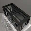 Square Ceiling Light Fixture Flush Mount Ceiling Light Black 2-Light with Seeded Glass, Industrial Ceiling Light Fixture for Kitchen Hallway Porch