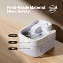 Cat Water Fountain, 3L/101oz Wireless Pet Fountain, Dockstream Automatic Pet Water Dispenser for Cats Dogs Drinking with Replacement Filter, Quiet Pump, Stainless Steel Tray and ABS, White