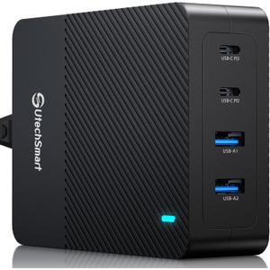 100W USB C Charger, UtechSmart 4-Port Fast Charger Station, Wall Charger Block Power Adapter Compatible with MacBook Pro/Air, iPad, iPhone 14 Pro, Galaxy, Steam Deck,