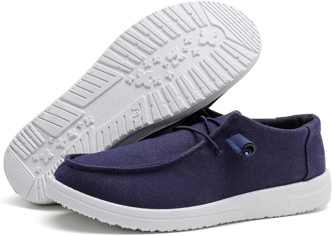 betyswear Womens Loafers Women Shoes Casual Slip-On Canvas Shoes Breathable Lightweight Boat Shoes for Women(24002-navy-8