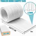 Bunk Wrap Kit Roll 24ft with Endcaps for Boat Trailer, 2"x4" Waterproof PE Synthetic Bunk Cover Replaces Carpet, White