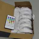 EZVALO Under Cabinet Lighting with Charging Station,1000mAh Rechargeable Puck Lights with Remote, 3 Color Temps & 12 RGB Closet Lights, Dimmable Motion Sensor Lights for Shelf, Kitchen (6 Packs) (White)