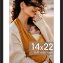 14x22 Picture Frame, Photo Frame with HD Plexiglass, Display Pictures 11x17 with Mat or 14x22 Without Mat for Wall Display, Wall Hanging Photo Frame,1 Pack, Black