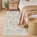 Madane Hallway Runner 3x8, Kitchen Rugs Washable Entryway Rug 8ft Vintage Kitchen Runners Non Slip Indoor Area Rug Farmhouse Carpet Runner for Bathroom Living Room Bedroom (3 X 8, Beige/Brown)