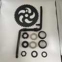 Black 165mm One-Piece Crank 44T Sprocket and Upgrade New 2Cup Wide Pedal Crank Kit, for 2- Stroke Motor,Gas Motorized Bicycle 48cc/66cc/80cc