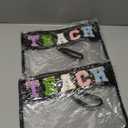 Clysee 2 Pcs Chenille Letter Bag Bulk Teacher Appreciation Gifts Preppy Patch Makeup Bag Flat Clear Pouch Teacher Must Haves Teacher Stuff Bags with Zipper Portable Toiletry Storage Bag for Teacher