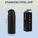 MEBRUDY 32 oz Insulated Water bottle with Straw, Stainless Steel Water bottles With Leak Proof Locking, Keep Cold 24 hours and BPA-Free for Sports, Travel, Gym and School, Black