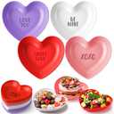 Ceenna 12 Pcs Valentine's Day Heart Shaped Bowls 8.86 Inch Plastic Heart Candy Dishes Dessert Snack Appetizer Plates for Valentine Wedding Fruits Salad Candy Dessert Kitchen Cooking Party Supplies