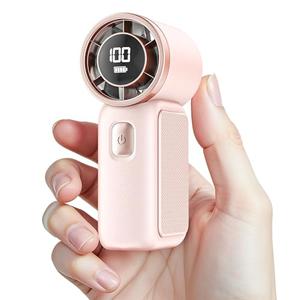 AGEYOU Portable Handheld Mini Fan, 6 Gear Wind, Hand Small Travel Personal Held Fans, Rechargeable Turbo Fan, Gifts for Women Men, for Camping Vacation Outdoor (pink)