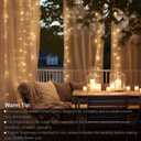 echosari 300 LED Curtain Lights Battery Operated, 9.8ft9.8ft Hanging Light with Remote Timer Fairy Curtain Lights for Bedroom Patio Wedding Backdrop Party Decor (Warm White)
