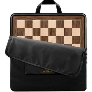 A&A 21.25" Professional Wooden Tournament Chess Board/African Palisander & Maple Inlay / 2.25" Squares w/o Notation