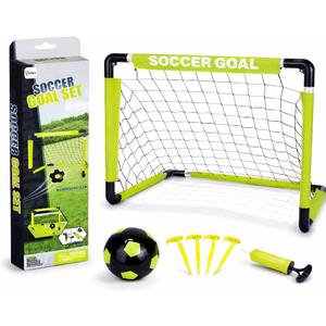 Kids Soccer Goals Set for Indoor & Outdoor Play  Includes Foldable Goal, Ball, Pump & 4 Stakes