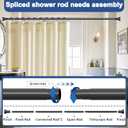 YNL Matte Black Shower Curtain Rod 36-84 Inch(3-7ft), No Slip No Drill Stainless Steel Spring Tension Curtain Rod, No Rust Shower Rod Adjustable For Bathroom Window Bedroom