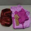 Halloween Princess Cosplay Costume for Women Pink Dress Outfits Burgundy Curly Wig Headband for Halloween Party,Medium