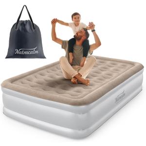 Air Mattress Full with Built in Pump, Inflatable Mattress, Blow Up Mattress Full in 3 Mins Inflation/Deflation, Air Bed for Camping & Guest, Colchon Inflable