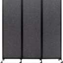 Upgrade Version Room Partition and Divider, Freestanding Rolling Dividers with Wheels,Office Privacy Screen Divider Wall,Classroom Felt Dividers,6'L* 6'7"H,3 Panel,Dark Grey